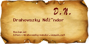 Drahovszky Nándor névjegykártya